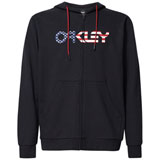 Oakley Teddy Zip-Up Hooded Sweatshirt Black/American Flag