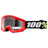 100% Strata Mini PeeWee Goggle Red Frame/Clear Lens