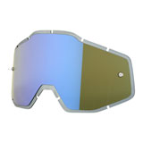 100% Racecraft Plus Injected Replacement Lens with Posts Blue Mirror