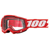 100% Accuri 2 Enduro Goggle Red Frame/Clear Dual Lens