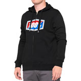 100% Official Zip-Up Hooded Sweatshirt Black