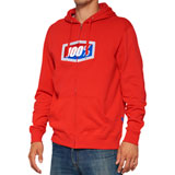 100% Official Zip-Up Hooded Sweatshirt Red