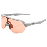 100% S2 Sunglasses Soft Tact Stone Grey Frame/HiPER Coral Lens