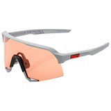 100% S3 Sunglasses Soft Tact Stone Grey Frame/HiPER Coral Lens