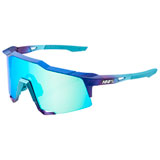100% Speedcraft Sunglasses Matte Mettallic Into the Fade Frame/Blue Topaz Mirror Lens