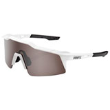 100% Speedcraft SL Sunglasses Matte White Frame/HiPER Silver Mirror Lens
