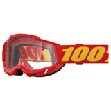 100% Accuri 2 Goggle Red Frame/Clear Lens