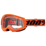100% Strata 2 Goggle Neon Orange Frame/Clear Lens