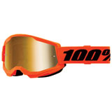 100% Strata 2 Goggle Neon Orange Frame/Gold Mirror Lens
