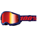 100% Strata 2 Goggle Navy Frame/Red Mirror Lens