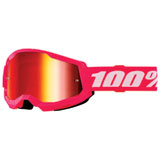 100% Strata 2 Goggle Pink Frame/Red Mirror Lens