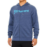 100% Kerv Zip-Up Hooded Sweatshirt Heather Navy