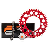 Primary Drive Alloy Kit & X-Ring Chain Red Rear Sprocket