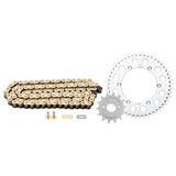 Primary Drive Alloy Kit & 428 Gold Plated MX Race Chain Silver Rear Sprocket