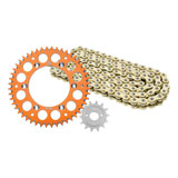 Primary Drive Alloy Kit & Gold X-Ring Chain Orange