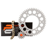 Primary Drive Alloy Kit & Gold X-Ring Chain Silver Rear Sprocket