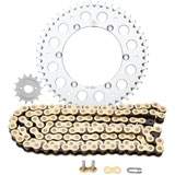 Primary Drive Chain and Sprocket Kit - Aluminum Rear/420 Gold MX Chain Silver Rear Sprocket
