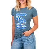 Rocky Mountain ATV/MC Women’s Wide Open T-Shirt Blue