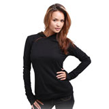 Schampa Women's Old School Hoodie Long Sleeve Thermal Shirt Black