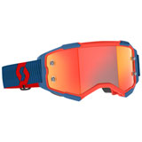 Scott Fury Goggle Dark Blue-Neon Red Frame/Orange Chrome Lens