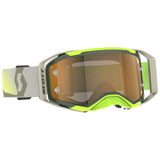Scott Prospect 2.0 AMP Chrome Goggle Kaki Green-Neon Yellow Frame/Gold Chrome Lens