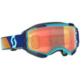Scott Fury Goggle Royal Blue-Orange Frame/Orange Chrome Lens