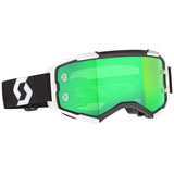 Scott Fury Goggle Black-White Frame/Green Chrome Lens