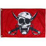TK Flags 2' x 3' Durable Quad Stitched Flag Crimson Pirate