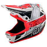 Troy Lee D4 Team SRAM Composite MIPS MTB Helmet White/Glo Red