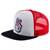 Troy Lee Peace Out Snapback Trucker Hat Red/White