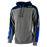 Troy Lee Holeshot Hooded Sweatshirt Heather Grey/Blue