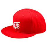 Troy Lee Badge Flat Bill Snapback Hat Team Red