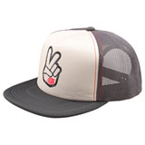 Troy Lee Peace Out Snapback Trucker Hat Vintage White/Carbon