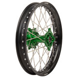 Tusk Impact Complete Wheel - Rear Black Rim/Silver Spoke/Green Hub