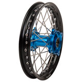 Tusk Impact Complete Wheel - Rear Black Rim/Silver Spoke/Blue Hub