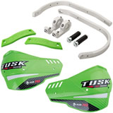 Tusk D-Flex Pro Adventure Handguards Silver Bar/Green Plastics