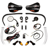 Tusk Motorcycle Enduro Lighting Kit with Handguard Turn Signals with Black Wrap Around Handguards