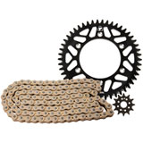 Tusk Alloy Kit & Gold Plated Race Chain Black Rear Sprocket