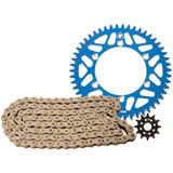 Tusk Alloy Kit & Gold Plated Race Chain Blue Rear Sprocket