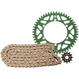 Tusk Alloy Kit & Gold Plated Race Chain Green Rear Sprocket