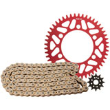 Tusk Alloy Kit & Gold Plated Race Chain Red Rear Sprocket