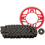 Tusk Alloy Kit & 420 Off-Road Chain Red Rear Sprocket