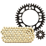 Tusk Alloy Kit & Gold X-Ring Chain Black Rear Sprocket