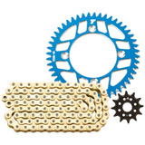 Tusk Alloy Kit & Gold X-Ring Chain Blue Rear Sprocket