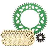 Tusk Alloy Kit & Gold X-Ring Chain Green Rear Sprocket