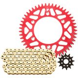 Tusk Alloy Kit & Gold X-Ring Chain Red Rear Sprocket