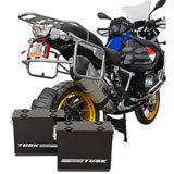 Tusk Aluminum Panniers with Pannier Racks Black Panniers/Silver Racks