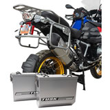 Tusk Aluminum Panniers with Pannier Racks Silver Panniers/Silver Racks