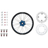 Tusk Impact Complete Rear Wheel Package Black Rim/Silver Spoke/Blue Hub