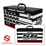 Attack Graphics Tusk Moto Toolbox Replacement Decals Patriotic Black w/ Red Line